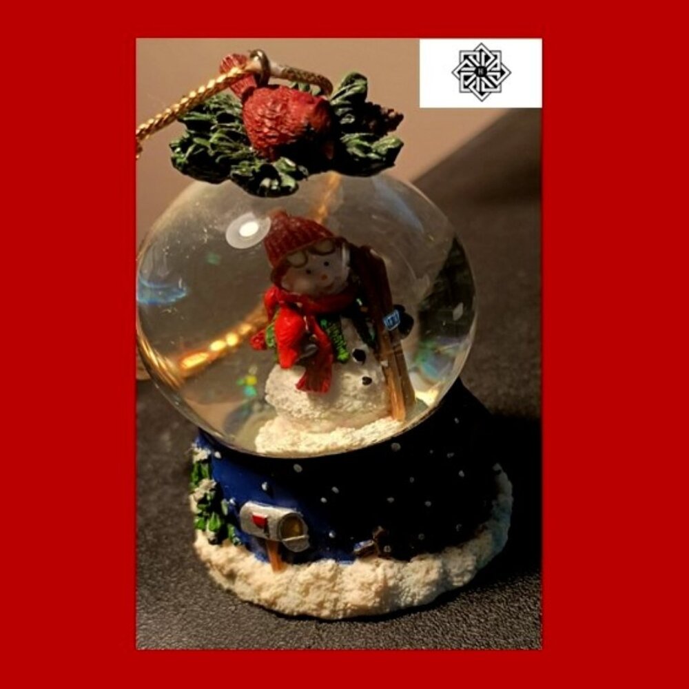 Minature Snowman Snow Globe Ornament